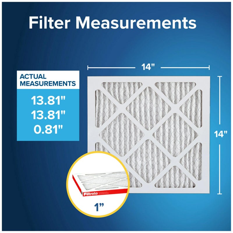 Filtrete 14x14x1 AC Furnace Air Filter, MERV 11, MPR 1000, Micro Allergen Defense, 3-Month Pleated 1-Inch Electrostatic Air Cleaning Filter, 6 Pack (Actual Size 13.81x13.81x0.81 in) - Image 2